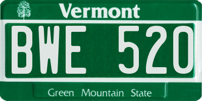 VT license plate BWE520