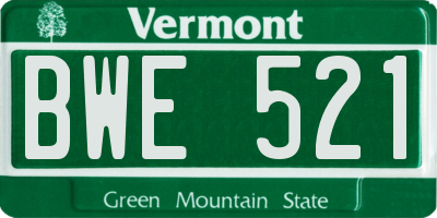 VT license plate BWE521