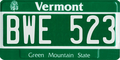 VT license plate BWE523