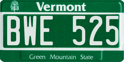 VT license plate BWE525