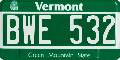 VT license plate BWE532