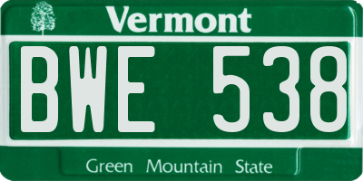 VT license plate BWE538