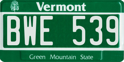 VT license plate BWE539