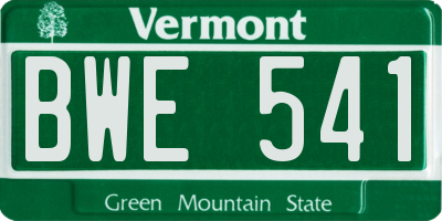 VT license plate BWE541