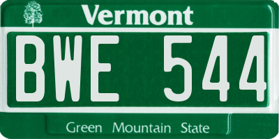 VT license plate BWE544