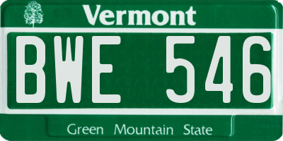 VT license plate BWE546