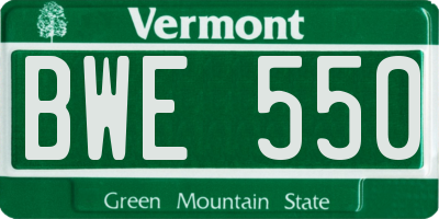 VT license plate BWE550