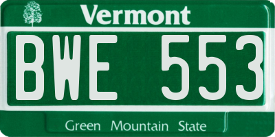VT license plate BWE553