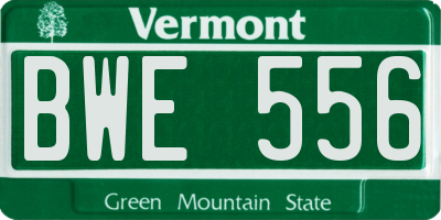 VT license plate BWE556