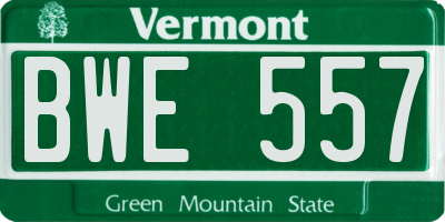 VT license plate BWE557