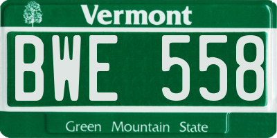 VT license plate BWE558