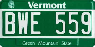 VT license plate BWE559