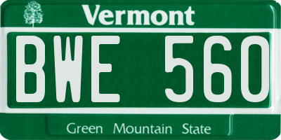 VT license plate BWE560