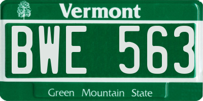 VT license plate BWE563