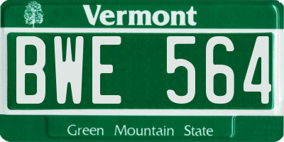 VT license plate BWE564