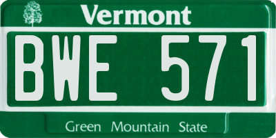 VT license plate BWE571