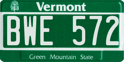VT license plate BWE572