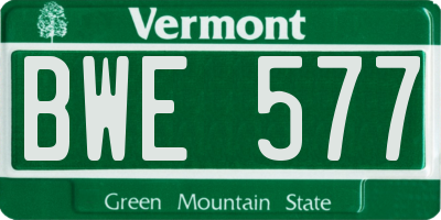 VT license plate BWE577