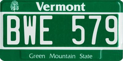 VT license plate BWE579