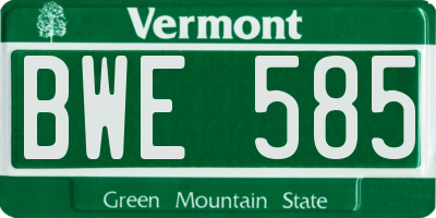 VT license plate BWE585