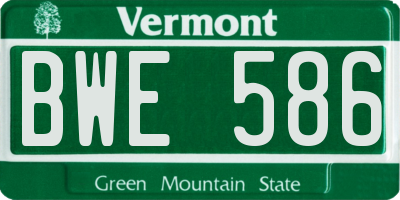 VT license plate BWE586