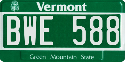 VT license plate BWE588