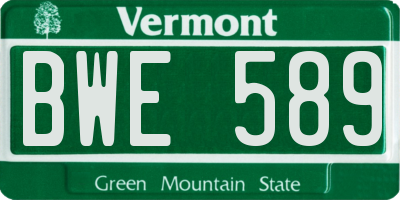 VT license plate BWE589