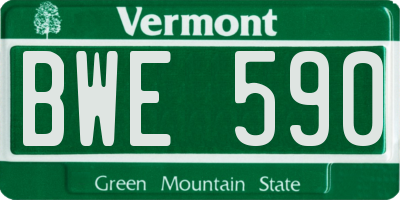 VT license plate BWE590