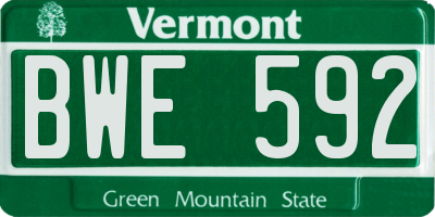 VT license plate BWE592