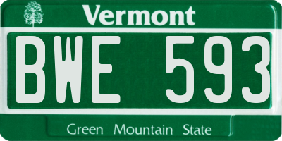 VT license plate BWE593