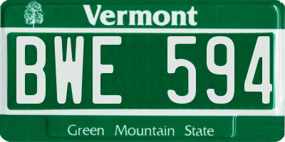 VT license plate BWE594