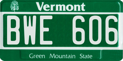 VT license plate BWE606