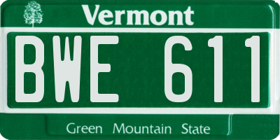 VT license plate BWE611