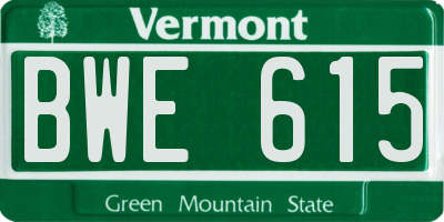 VT license plate BWE615