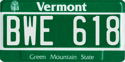 VT license plate BWE618