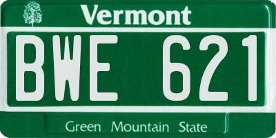 VT license plate BWE621
