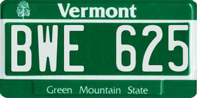 VT license plate BWE625