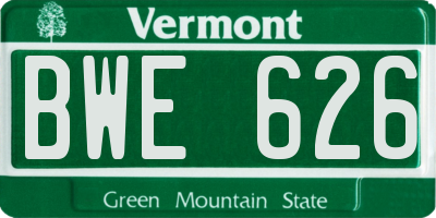 VT license plate BWE626