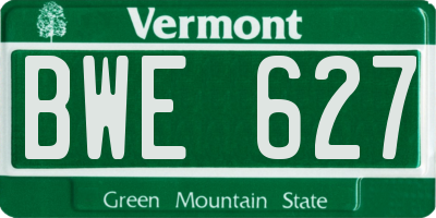 VT license plate BWE627