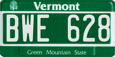 VT license plate BWE628