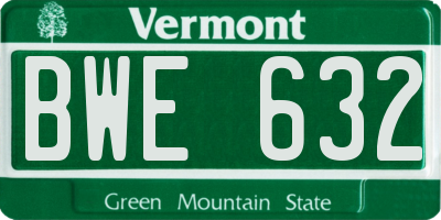 VT license plate BWE632