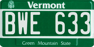 VT license plate BWE633