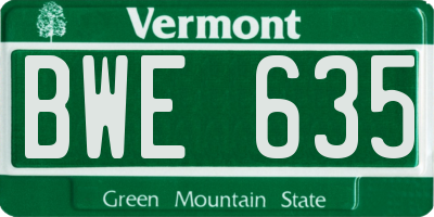 VT license plate BWE635
