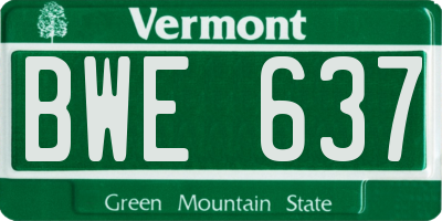 VT license plate BWE637