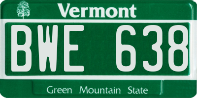 VT license plate BWE638