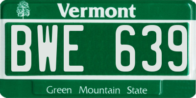 VT license plate BWE639