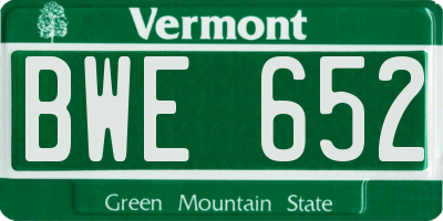 VT license plate BWE652