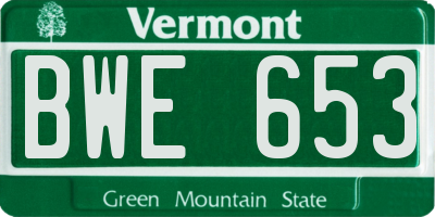 VT license plate BWE653