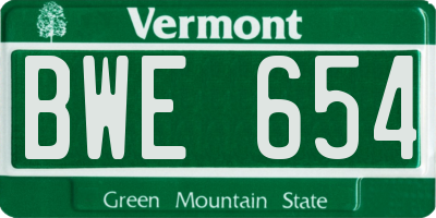 VT license plate BWE654
