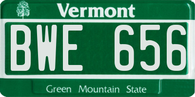 VT license plate BWE656